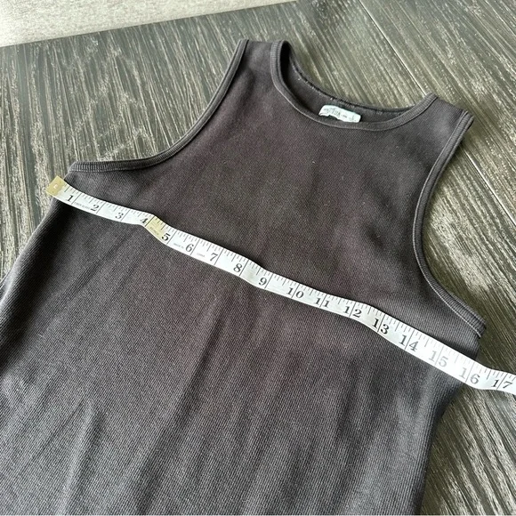 Hollister Ribbed High Neck Stretchy Knee-Length Tank Dress in Black, Large Long - Picture 6 of 11